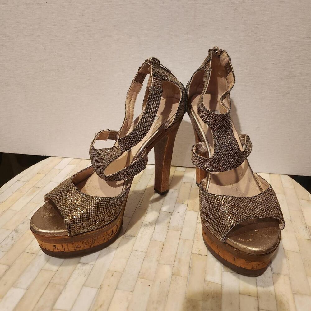 JIMMY CHOO Platform Heel Sandals Mules Pumps Shoes Women